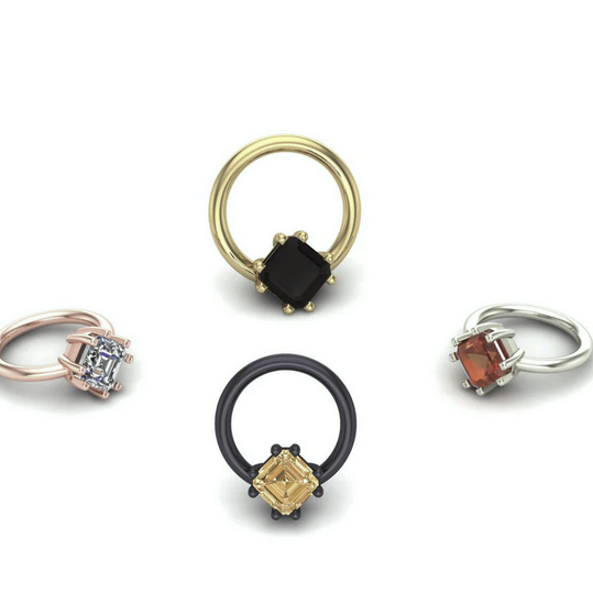 Asscher Prong Ring from M.US.HROOM