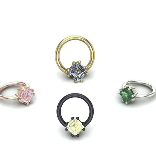 Asscher Prong Ring from M.US.HROOM