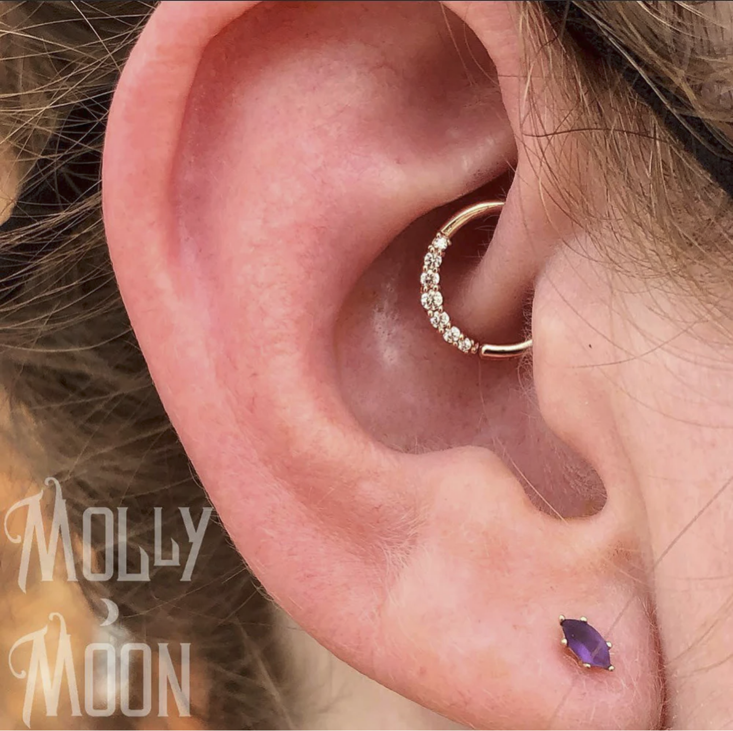 Audrey Seam Ring with CZ — Buddha