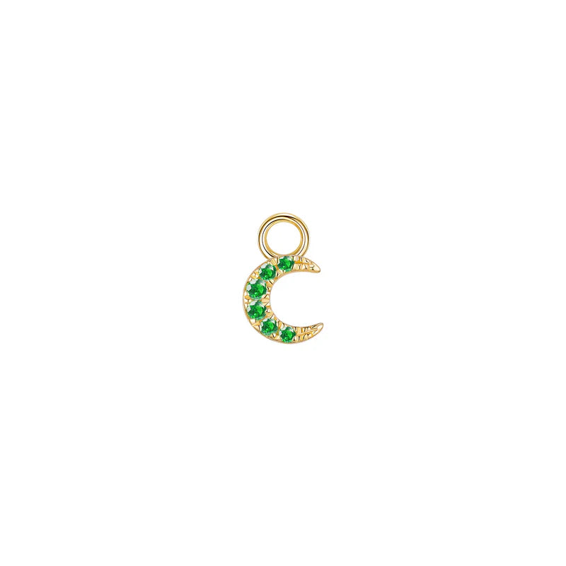Ayla Charm - Crescent Moon Colored Gemstone — Modern Mood