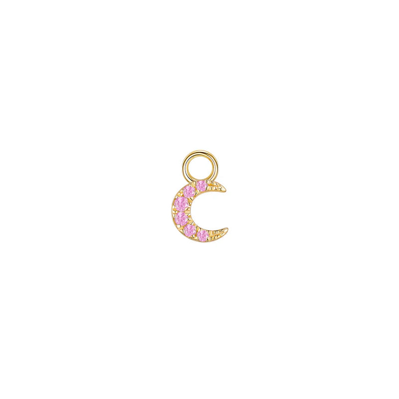 Ayla Charm - Crescent Moon Colored Gemstone — Modern Mood