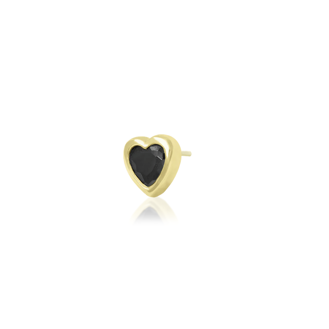 Black Bezel CZ Heart — Junipurr