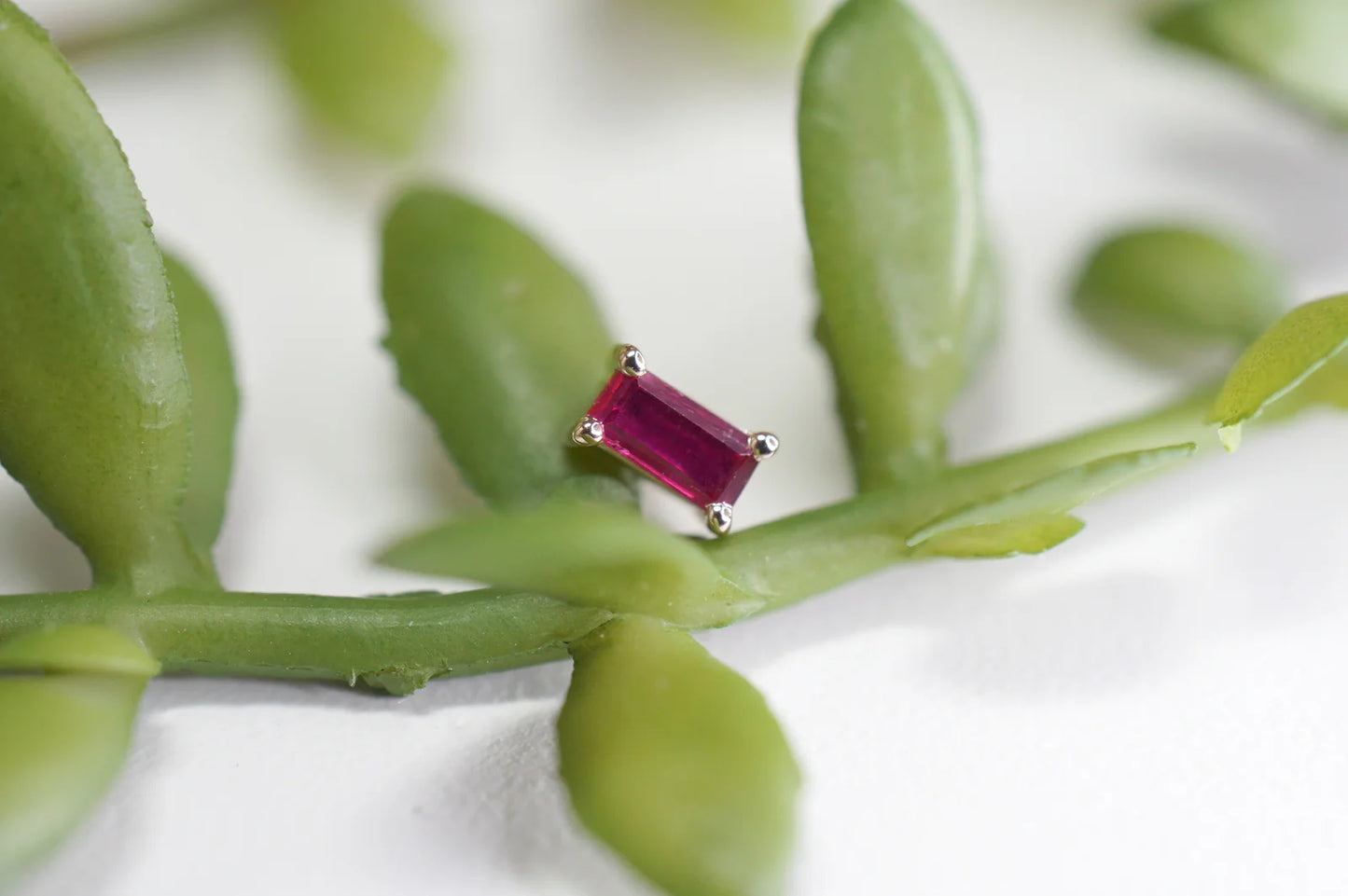 Baguette Solitaire - Joey Faceted Gemstone Prong from Modern Mood