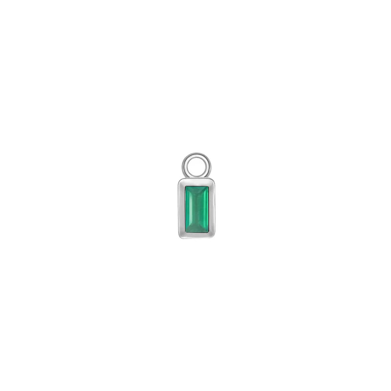 Baguette Solitaire Bezel Charm Colored Gemstone from Modern Mood
