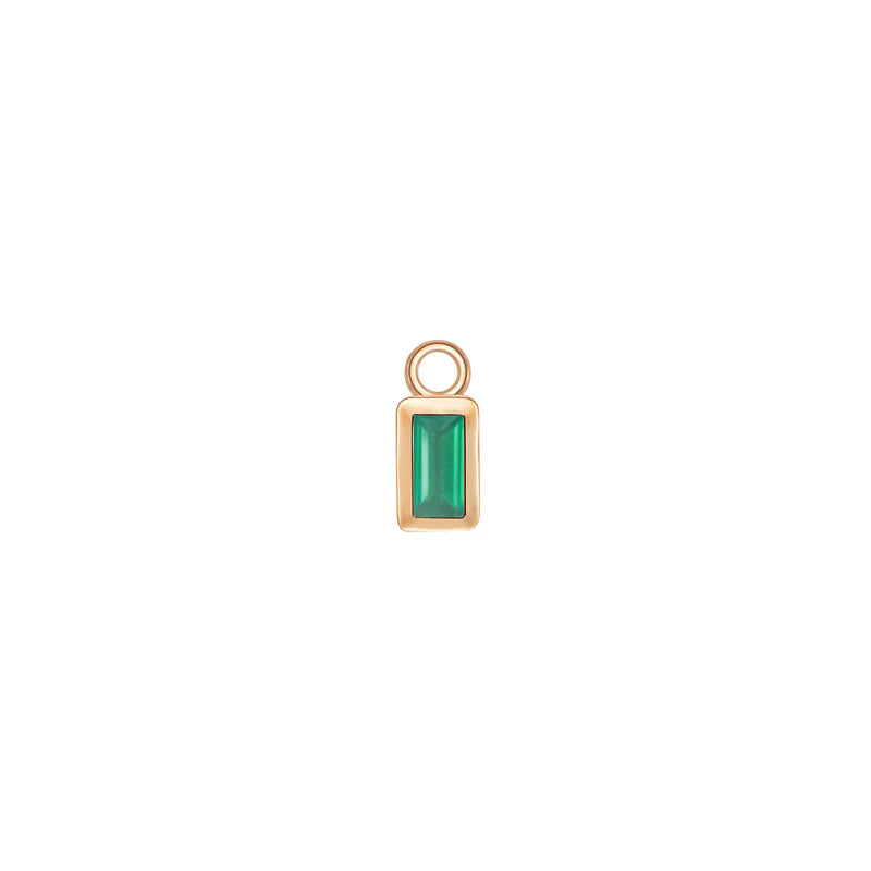 Baguette Solitaire Bezel Charm Colored Gemstone — Modern Mood