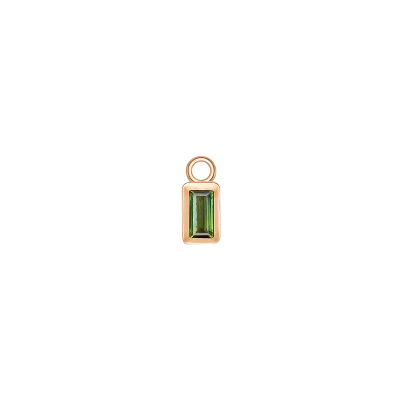 Baguette Solitaire Bezel Charm Colored Gemstone — Modern Mood