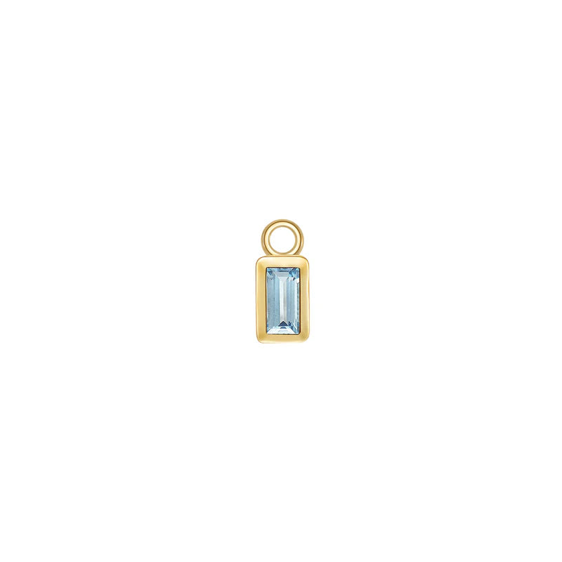 Baguette Solitaire Bezel Charm Colored Gemstone — Modern Mood