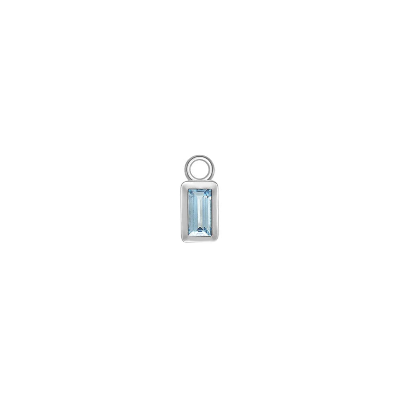Baguette Solitaire Bezel Charm Colored Gemstone — Modern Mood