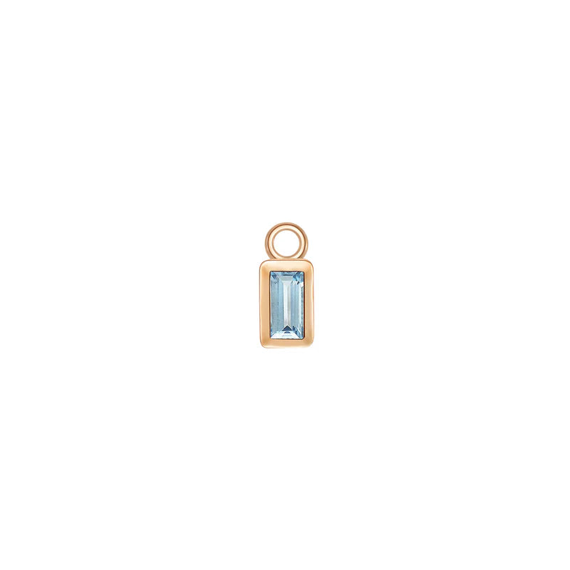 Baguette Solitaire Bezel Charm Colored Gemstone — Modern Mood