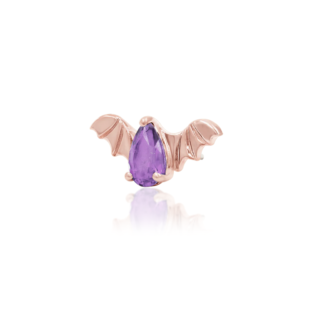 Bat with Amethyst CZ from Junipurr White and Rose Gold (Vault)