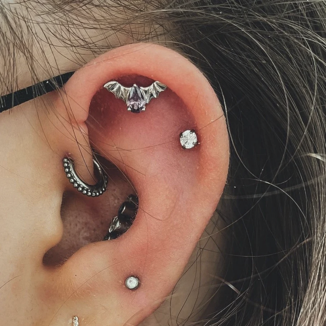 Bat with Amethyst CZ — Junipurr