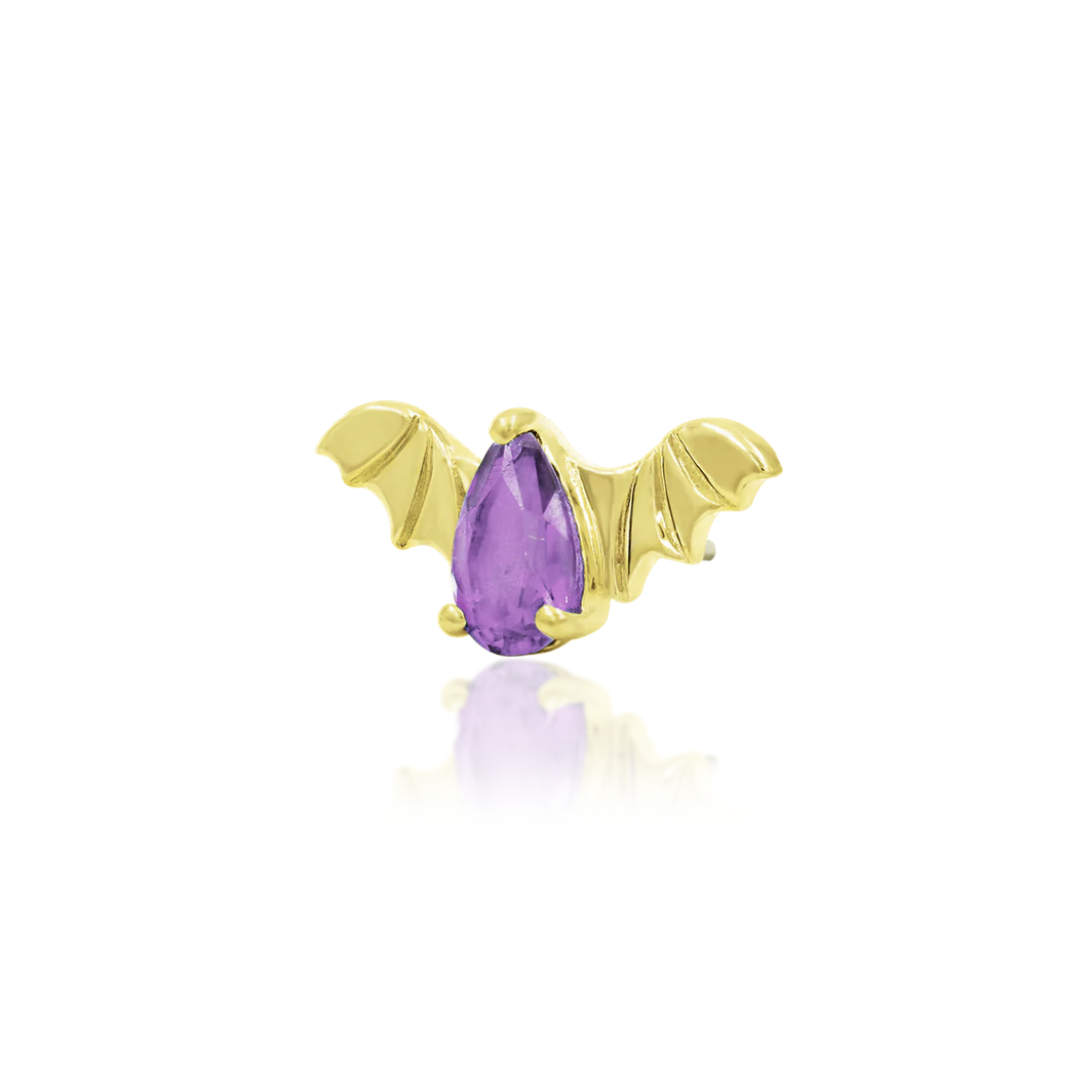 Bat with Amethyst CZ — Junipurr