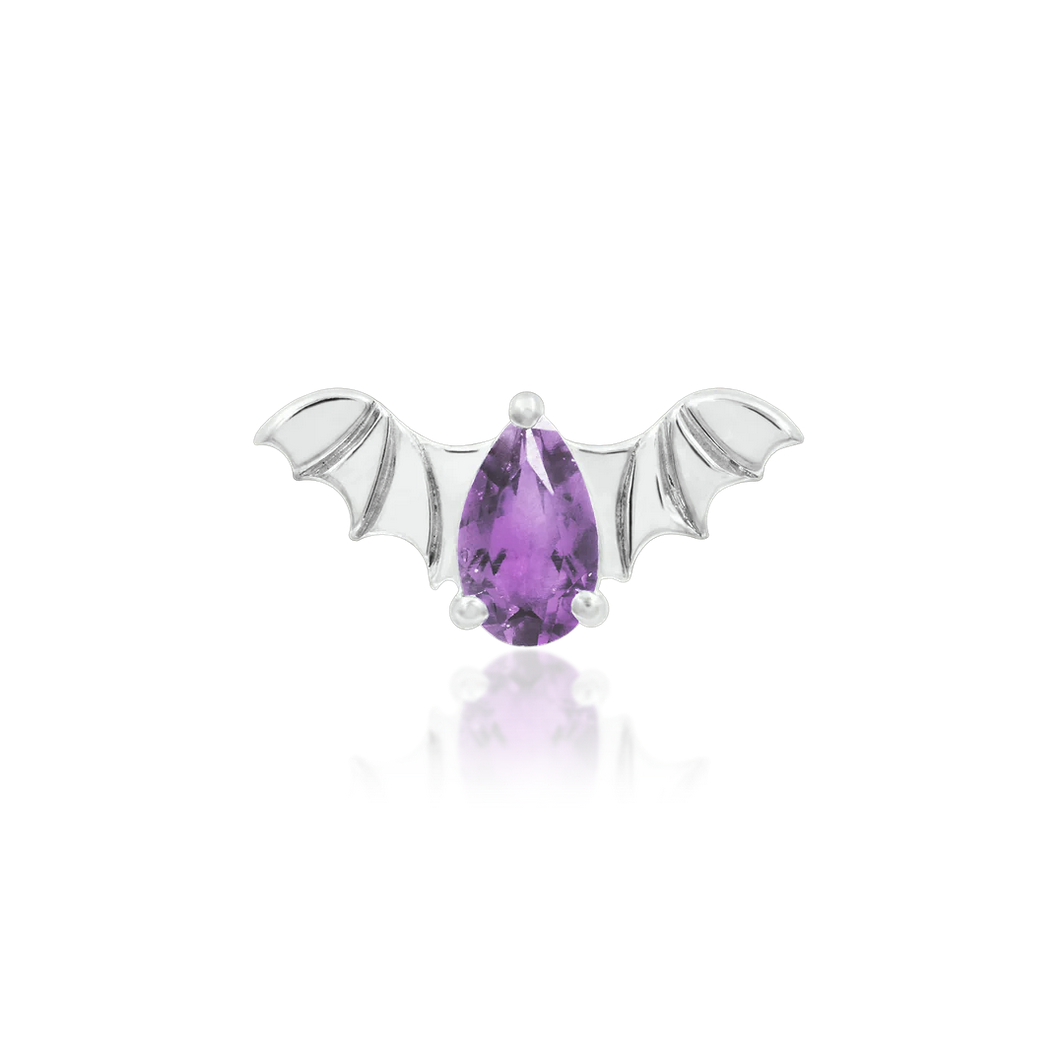 Bat with Amethyst CZ from Junipurr White and Rose Gold (Vault)