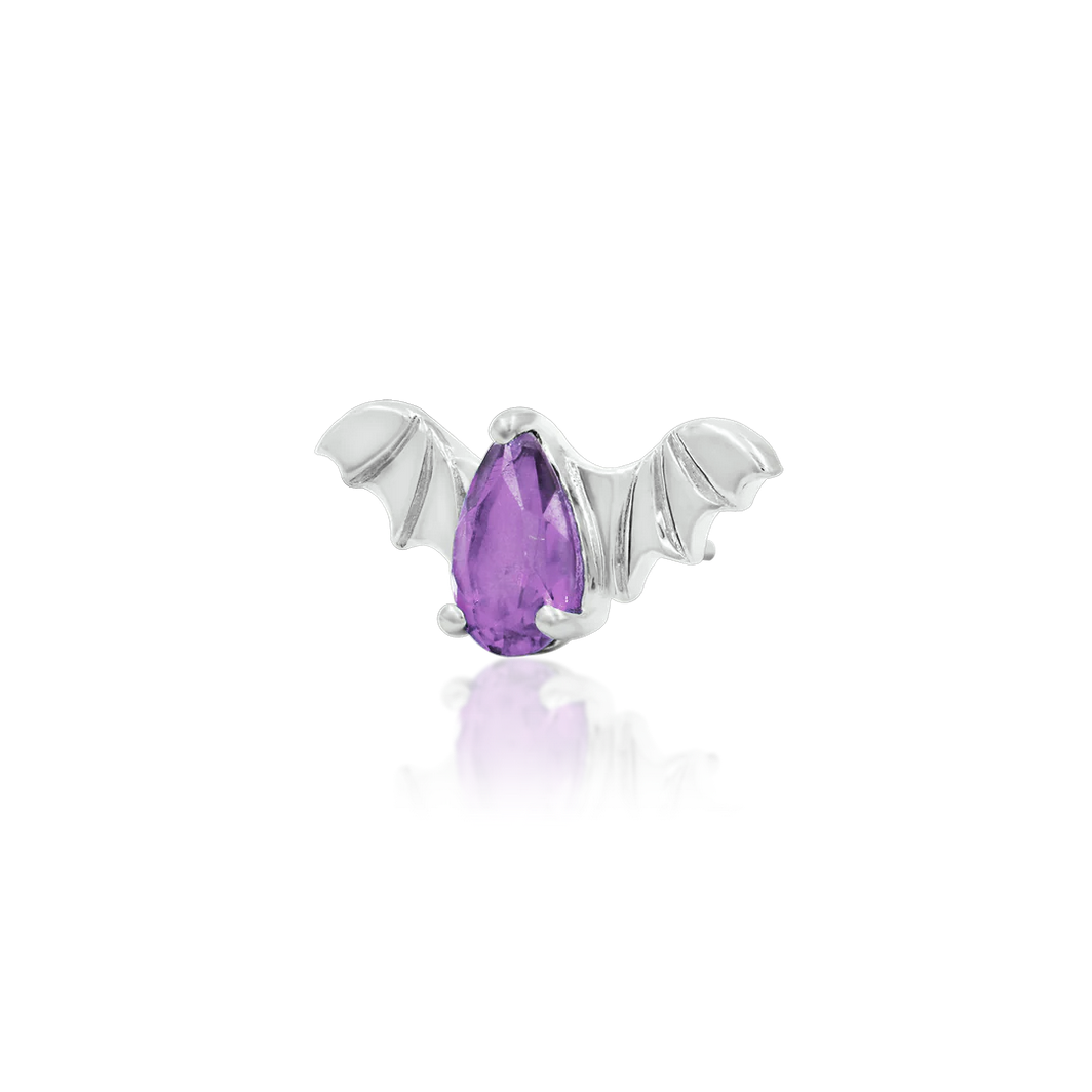 Bat with Amethyst CZ from Junipurr White and Rose Gold (Vault)