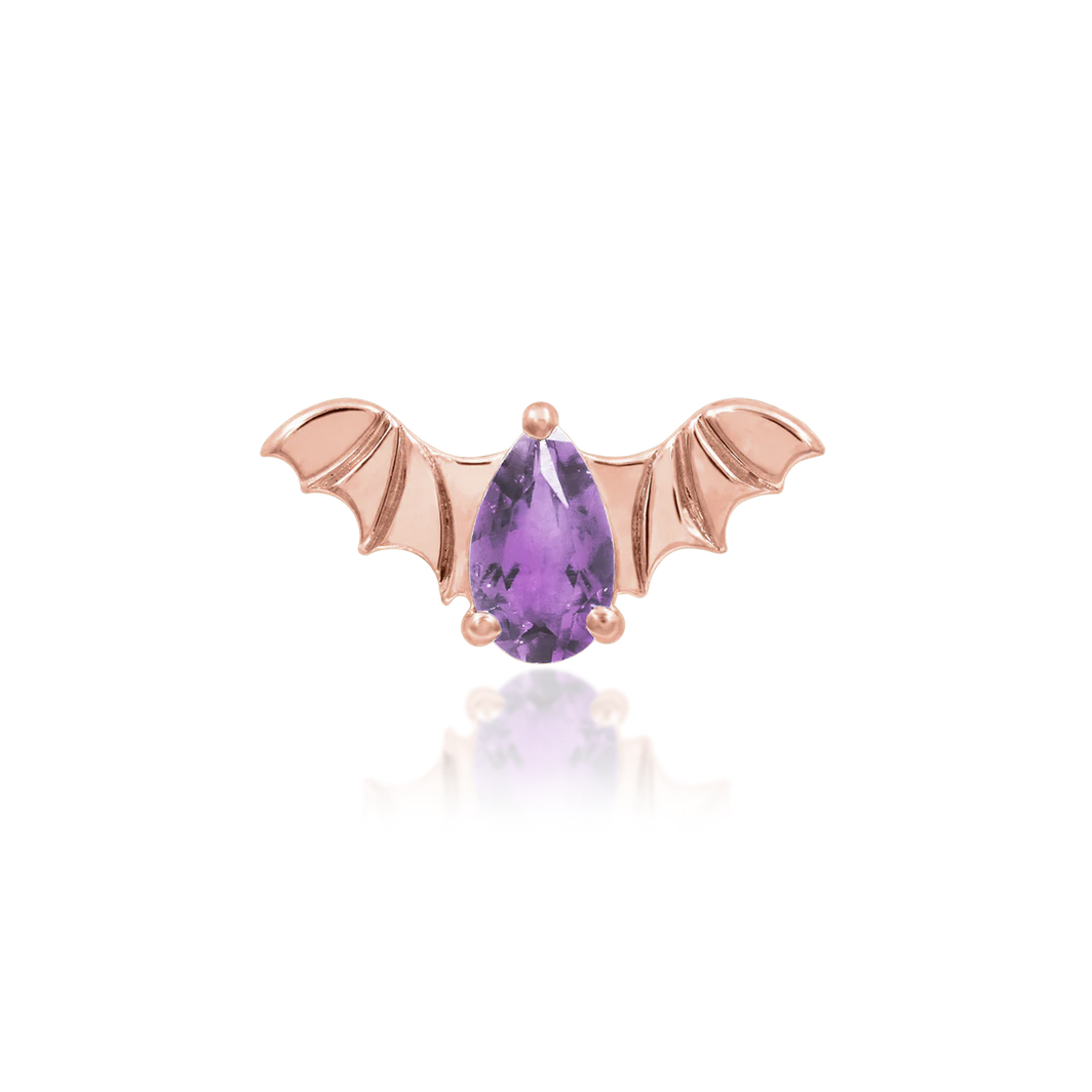 Bat with Amethyst CZ from Junipurr White and Rose Gold (Vault)