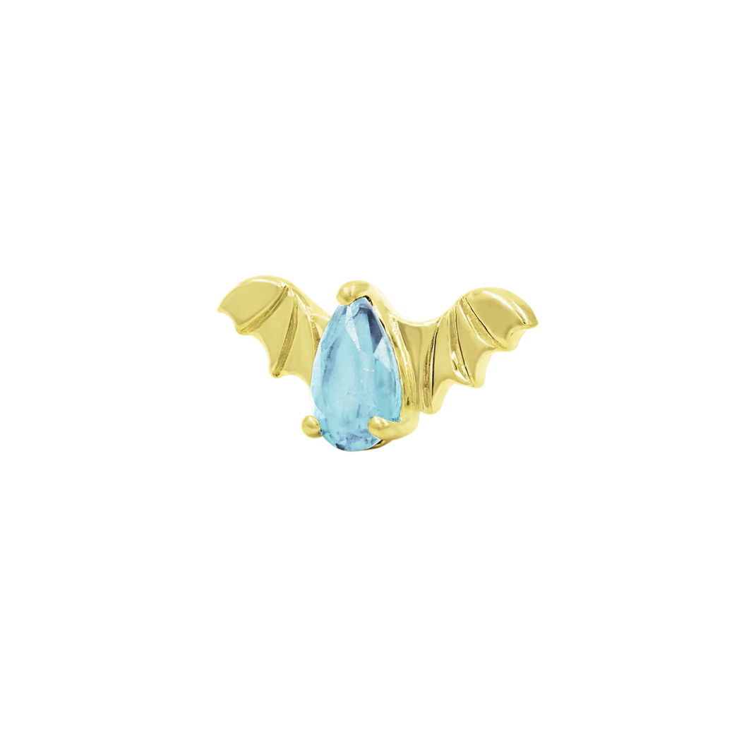Bat with Aquamarine CZ from Junipurr (Vault)