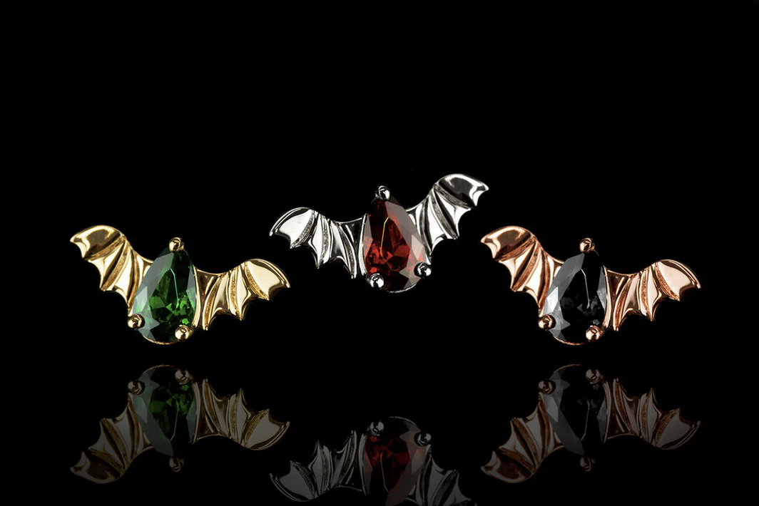 Bat with Black CZ — Junipurr