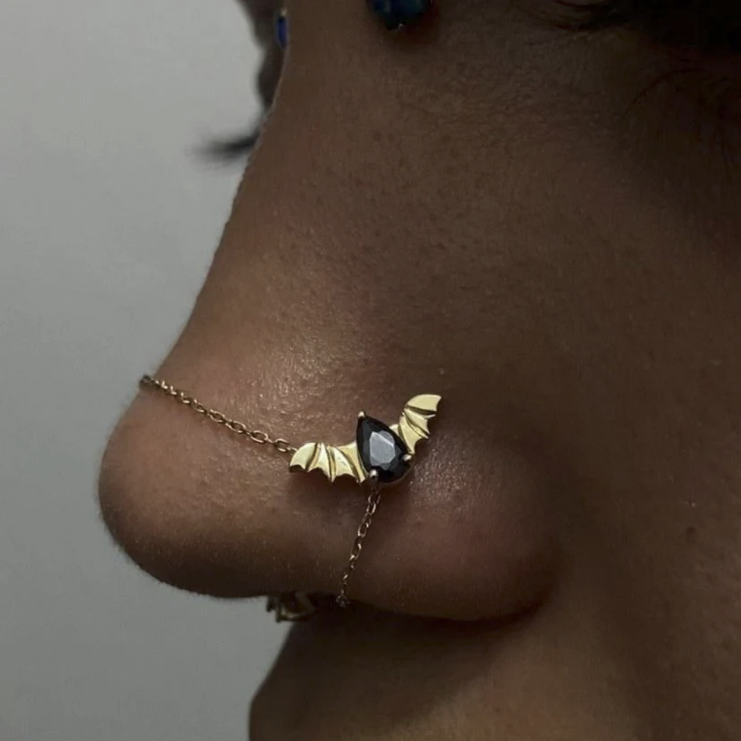 Bat with Black CZ — Junipurr