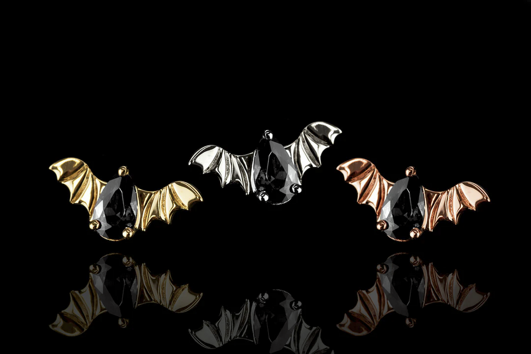 Bat with Black CZ — Junipurr