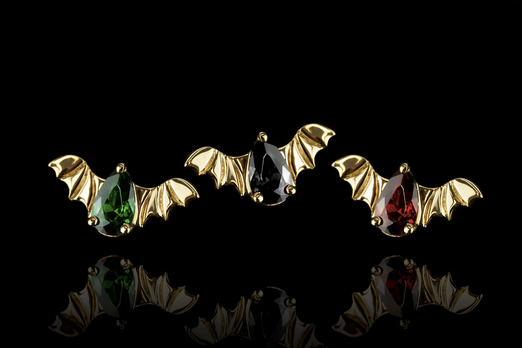 Bat with Black CZ — Junipurr