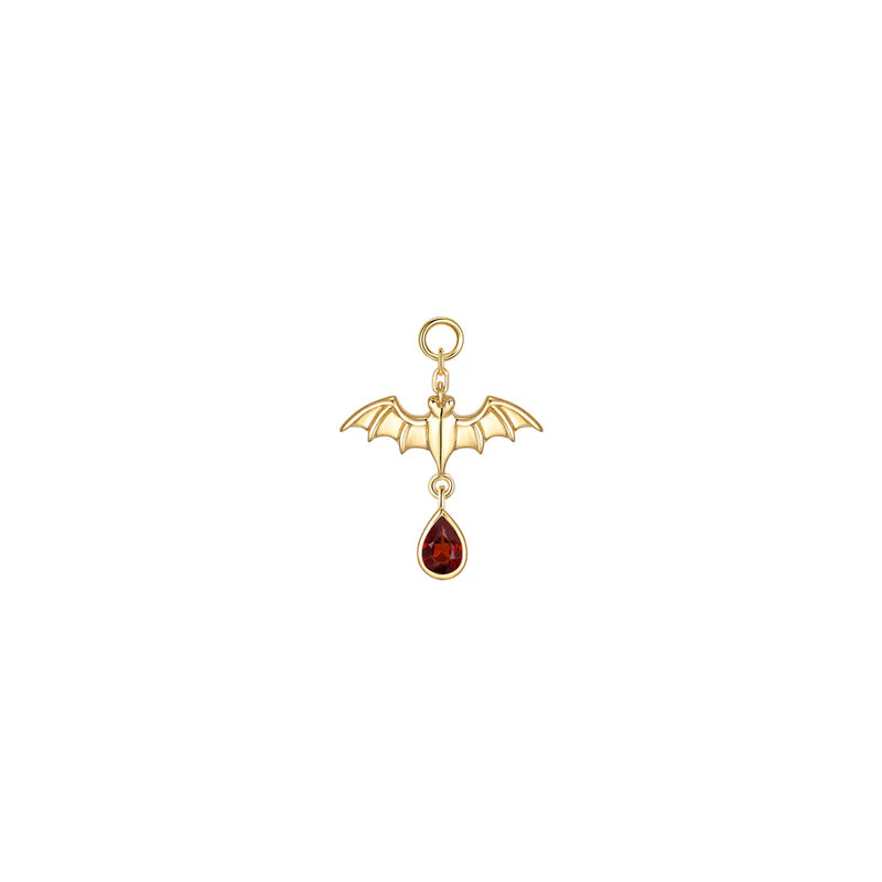 Bat with Dripping Pear Gemstone Charm — Modern Mood