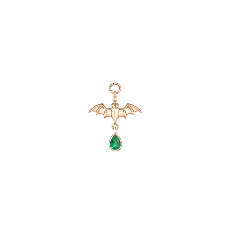 Bat with Dripping Pear Gemstone Charm — Modern Mood