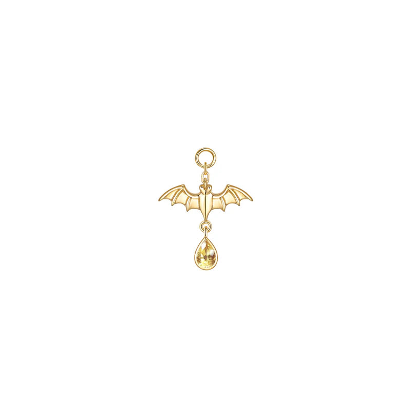 Bat with Dripping Pear Gemstone Charm — Modern Mood