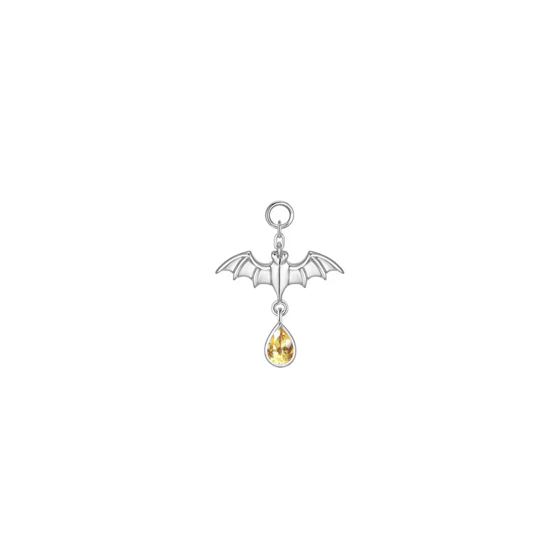 Bat with Dripping Pear Gemstone Charm — Modern Mood