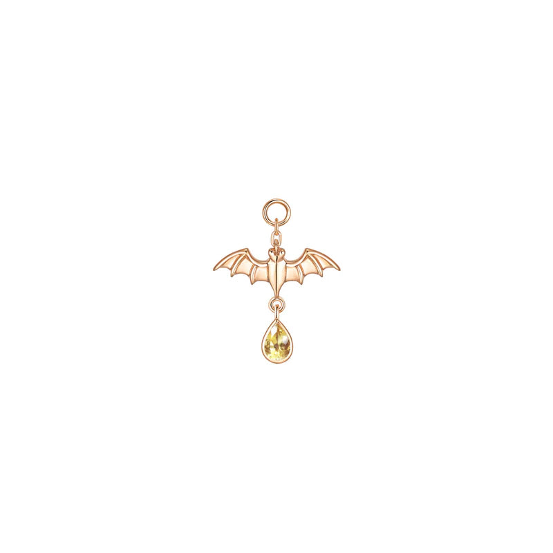 Bat with Dripping Pear Gemstone Charm — Modern Mood