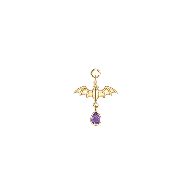 Bat with Dripping Pear Gemstone Charm — Modern Mood