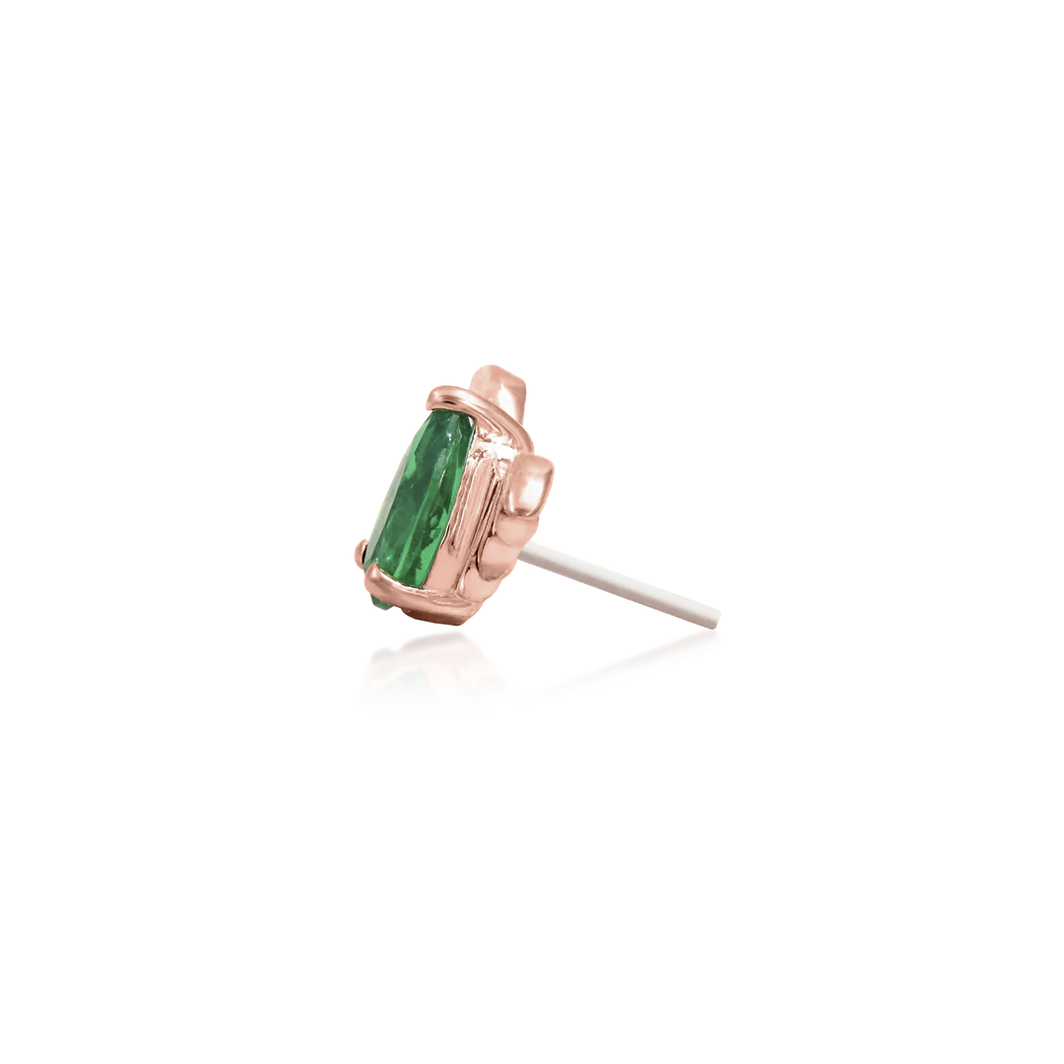 Bat with Emerald CZ from Junipurr White and Rose Gold (Vault)