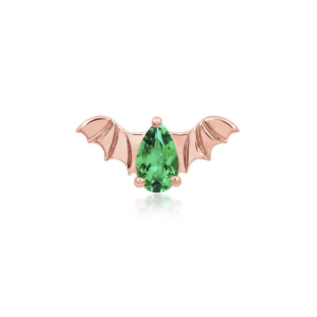 Bat with Emerald CZ from Junipurr White and Rose Gold (Vault)