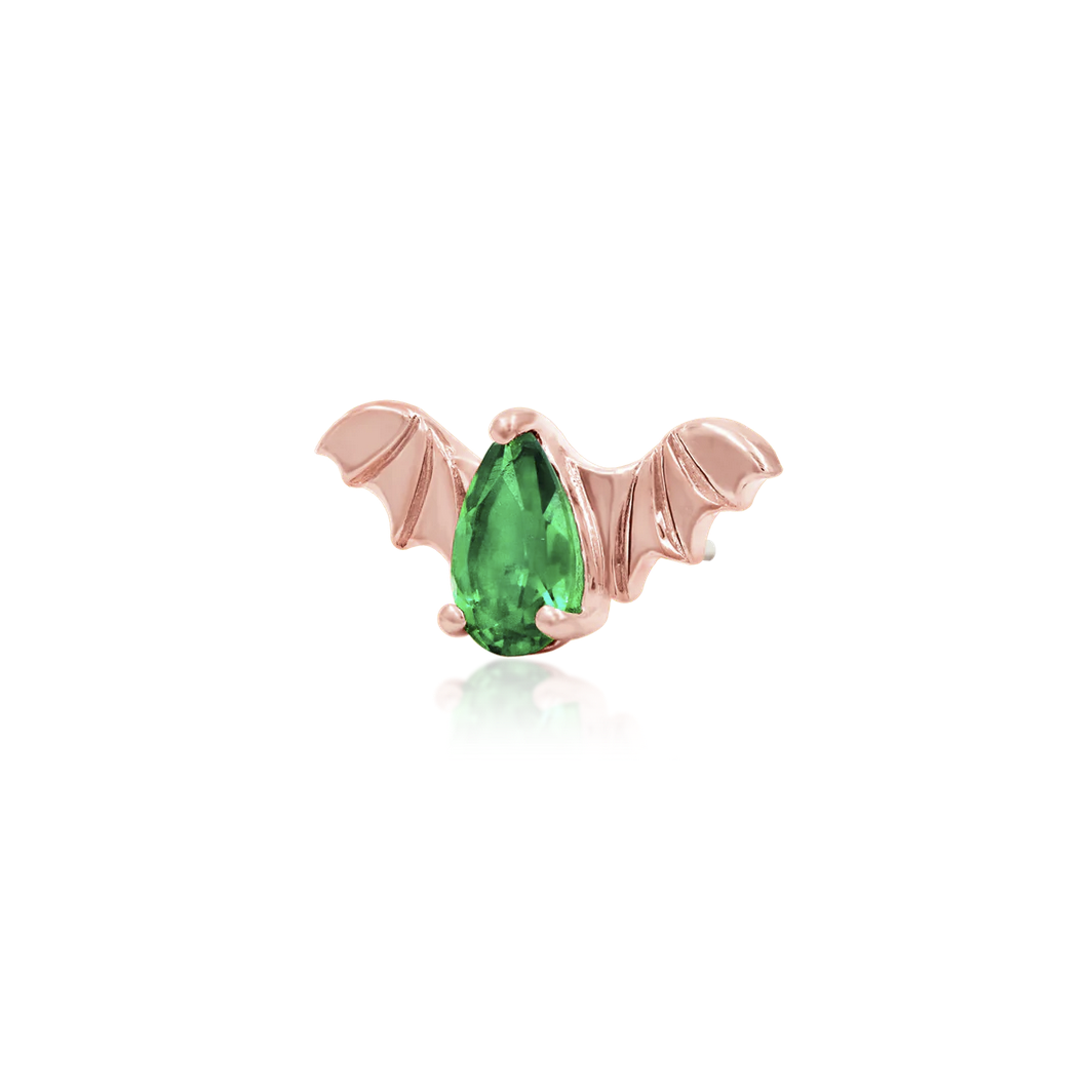 Bat with Emerald CZ from Junipurr White and Rose Gold (Vault)
