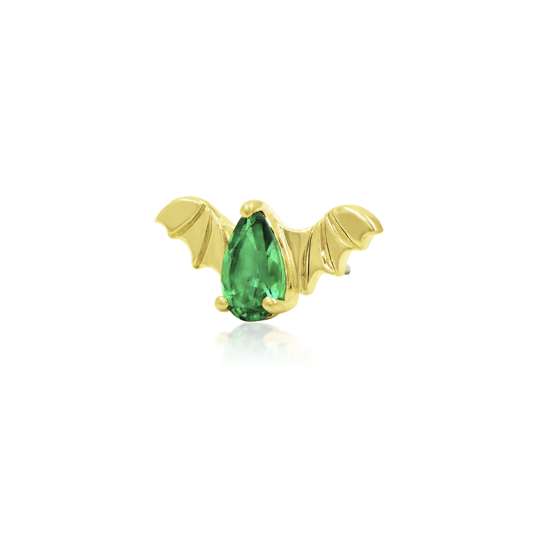 Bat with Emerald CZ — Junipurr