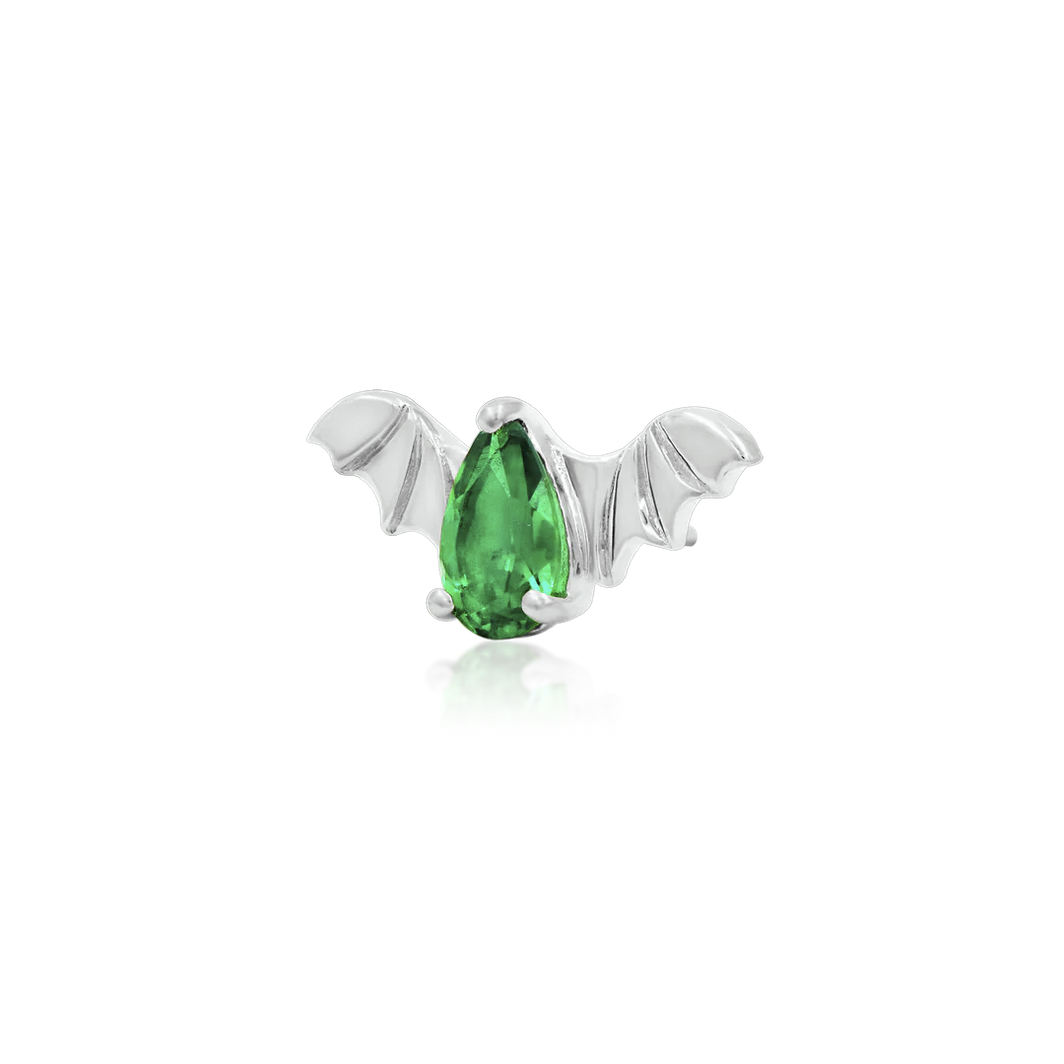 Bat with Emerald CZ from Junipurr White and Rose Gold (Vault)