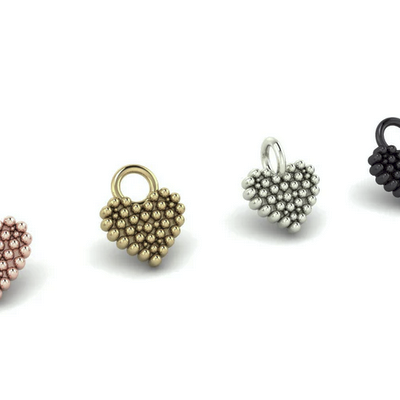 Beaded Heart Charm from Mushroom
