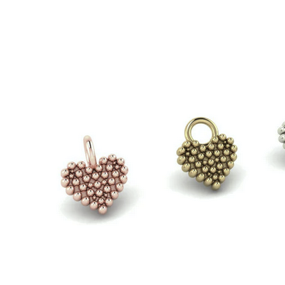 Beaded Heart Charm from Mushroom — M.US.HROOM