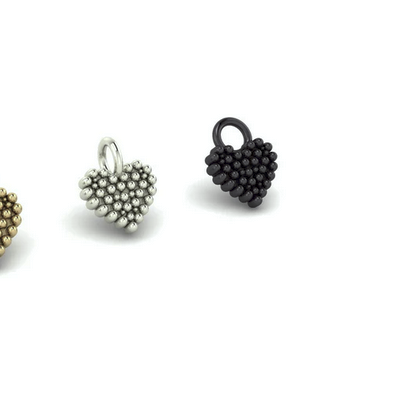 Beaded Heart Charm from Mushroom — M.US.HROOM