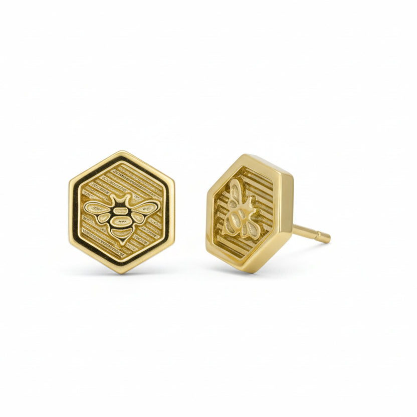 Gold Bee Hexagon End from Anatometal