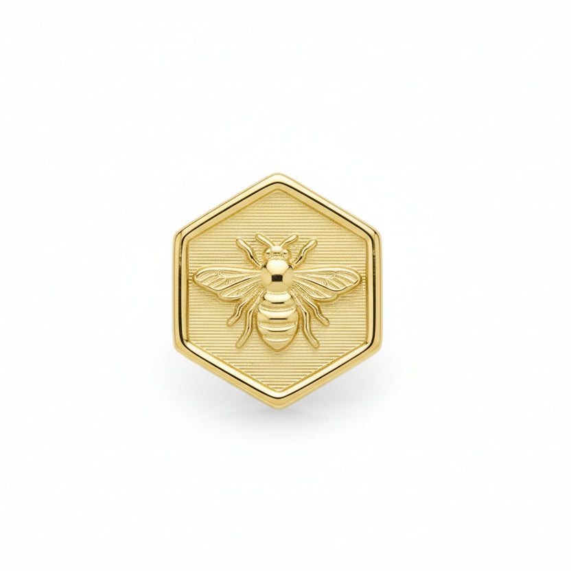 Gold Bee Hexagon End from Anatometal