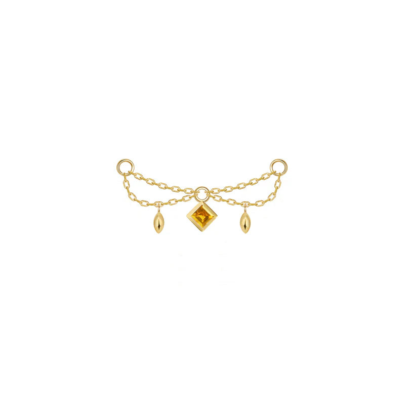 Belle Chain Princess Cut Gemstone — Modern Mood