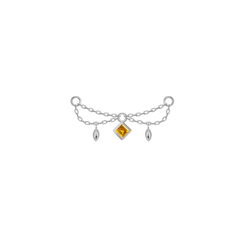 Belle Chain Princess Cut Gemstone — Modern Mood