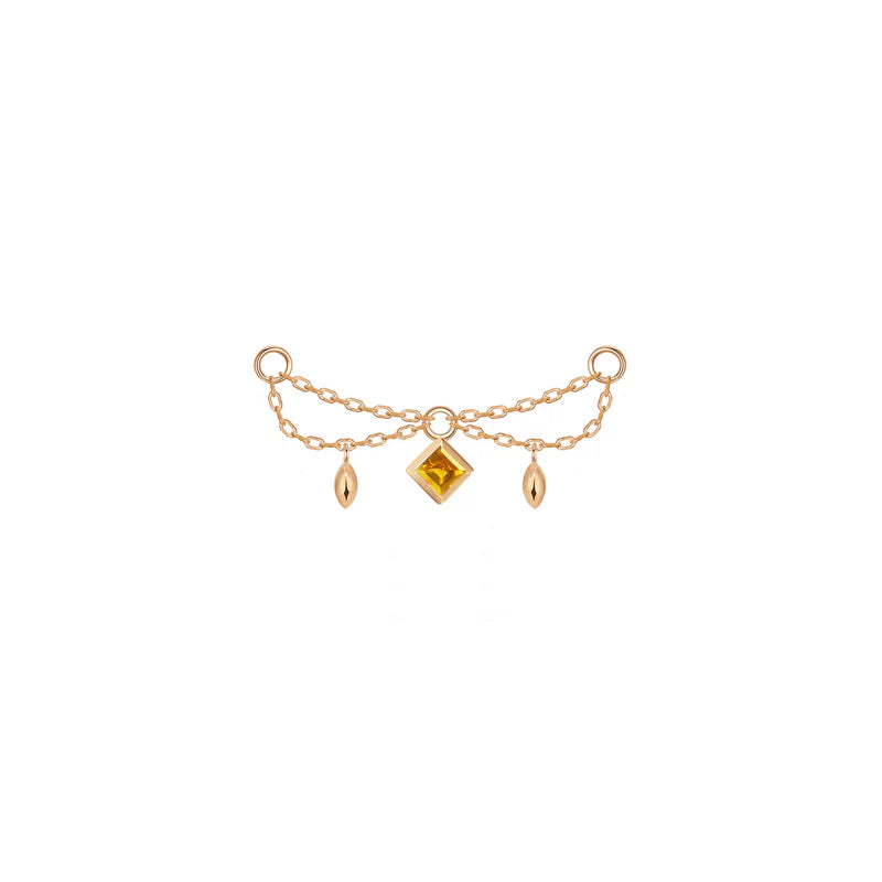 Belle Chain Princess Cut Gemstone — Modern Mood