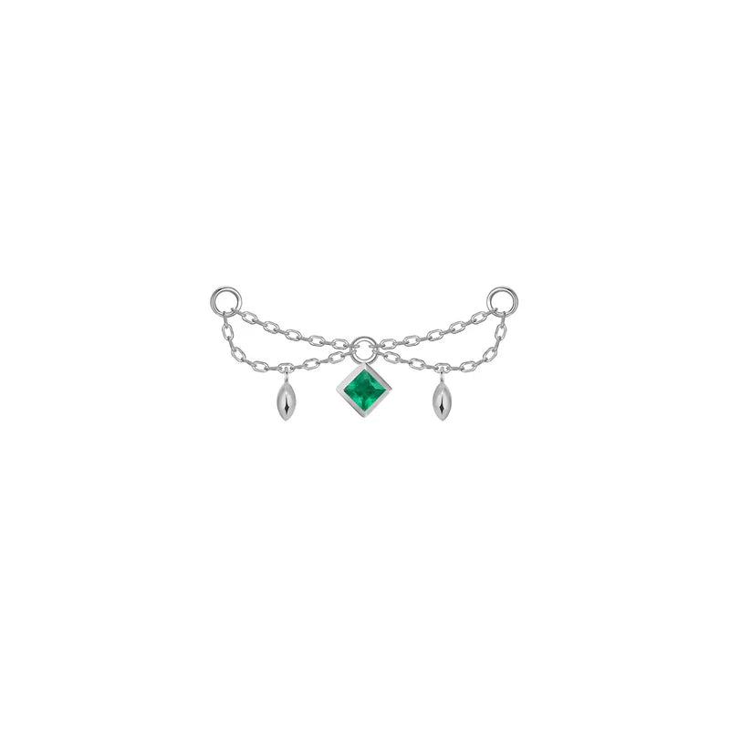 Belle Chain Princess Cut Gemstone — Modern Mood