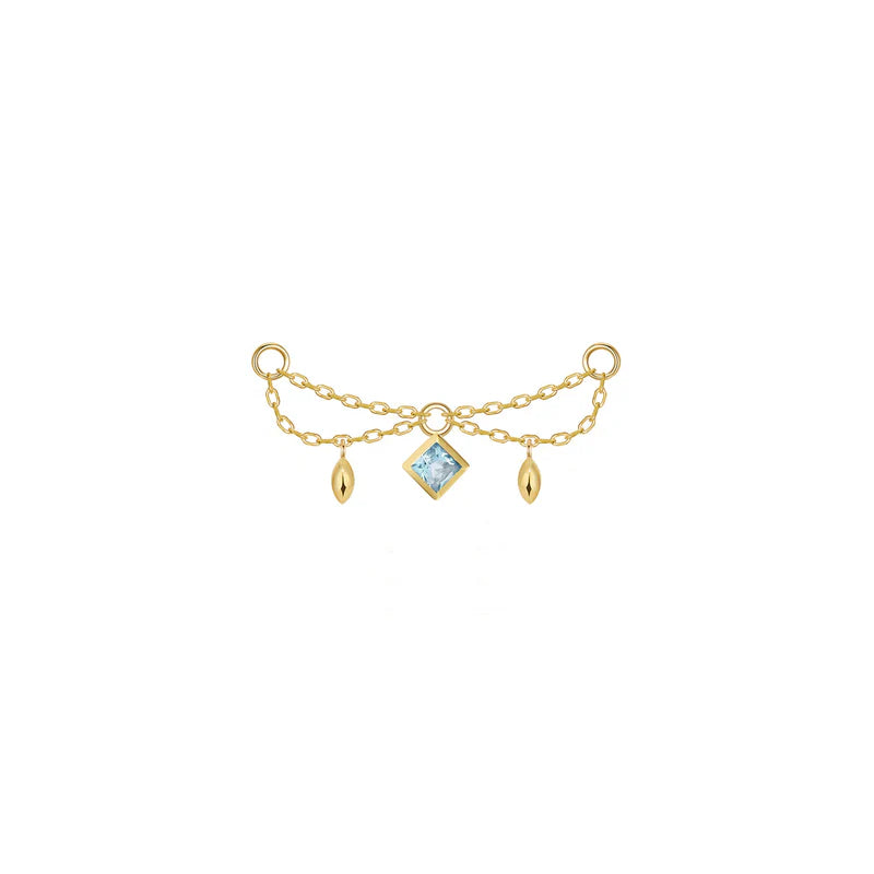 Belle Chain Princess Cut Gemstone — Modern Mood