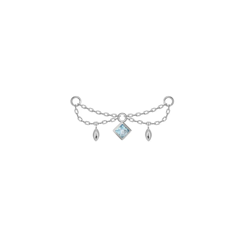 Belle Chain Princess Cut Gemstone — Modern Mood