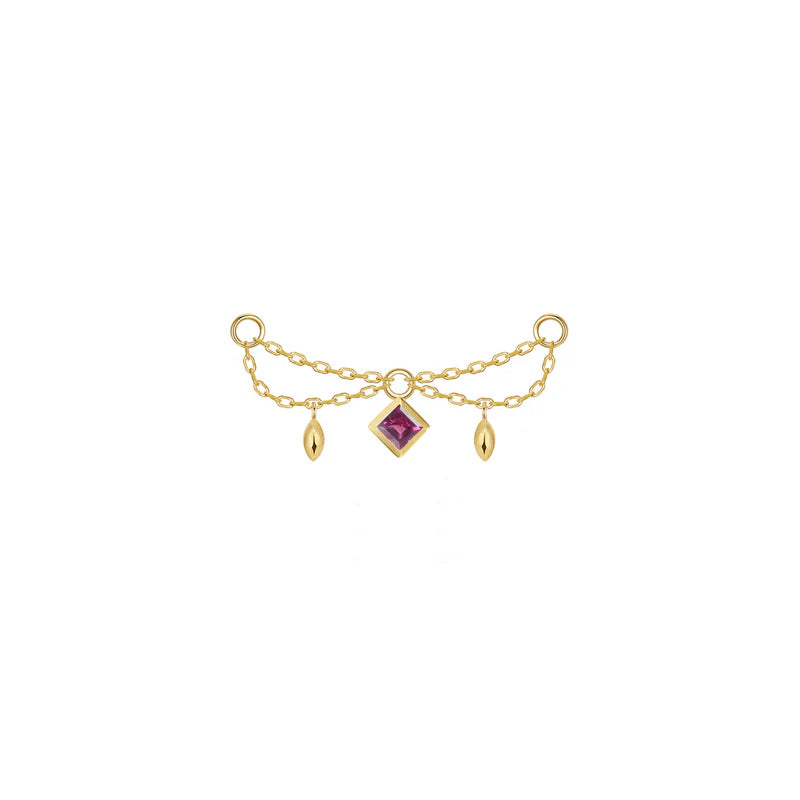Belle Chain Princess Cut Gemstone — Modern Mood