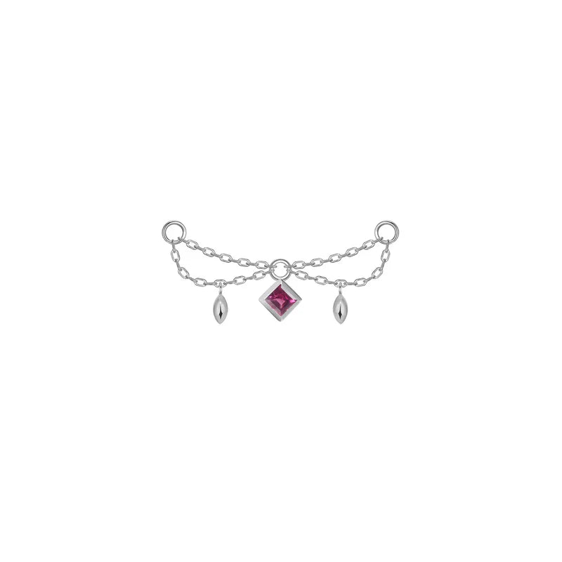 Belle Chain Princess Cut Gemstone — Modern Mood