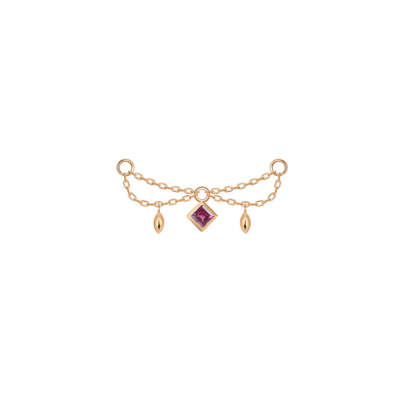 Belle Chain Princess Cut Gemstone — Modern Mood