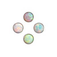 Bezel Set Cabachon Aurora Whites — Junipurr